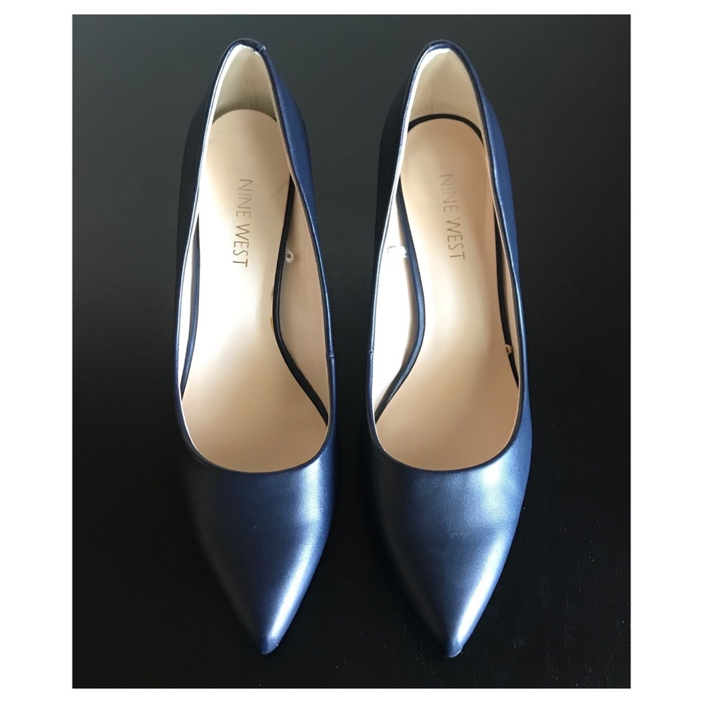 Nine West Navy Blue 2” Pointed Toe Heels